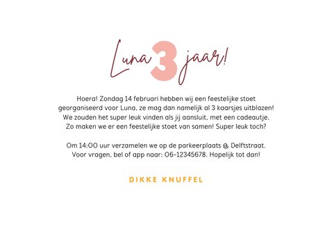 Kinderfeestje drive in uitnodiging auto stoet feest confetti 3