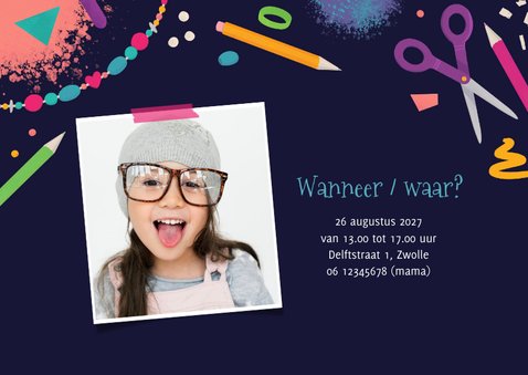 Kinderfeestje knutselen verf lijm knipsels knutselfeest 2