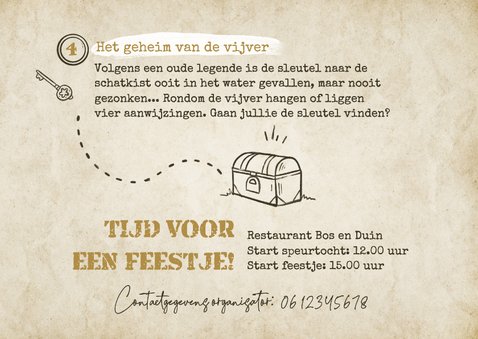 Kinderfeestje landkaart speurtocht avontuur aanpasbaar 3