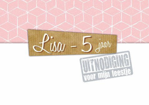 Kinderfeestje meisje uitnodiging pastel 2