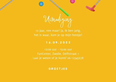 Kinderfeestje minigolf vrolijk foto feestje 3
