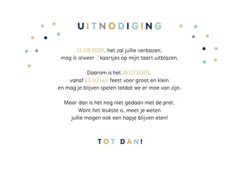 Kinderfeestje speeltuin typografisch uitnodiging jongen 3