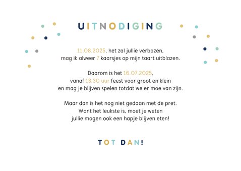 Kinderfeestje speeltuin typografisch uitnodiging jongen 3