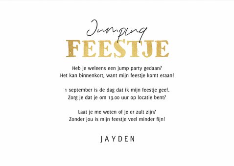 Kinderfeestje ticket jumping feestje goud ballonnen 3