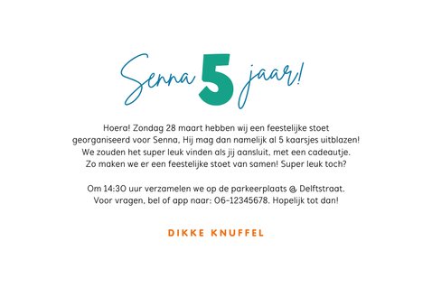 Kinderfeestje uitnodiging drive in stoet feest confetti 3