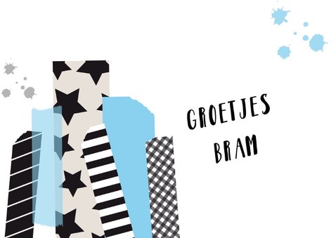 Kinderfeestje uitnodiging jongen stoer tape foto 3