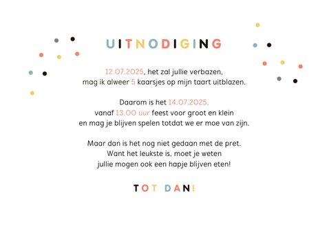 Kinderfeestje uitnodiging speeltuin typografisch 3