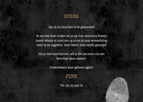 Kinderfeestje uitnodiging top secret detective feestje 3