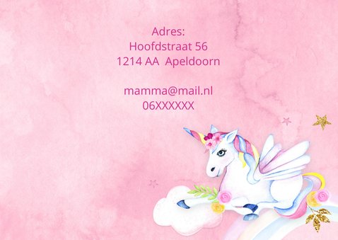 Kinderfeestje unicorn op wolkje 3