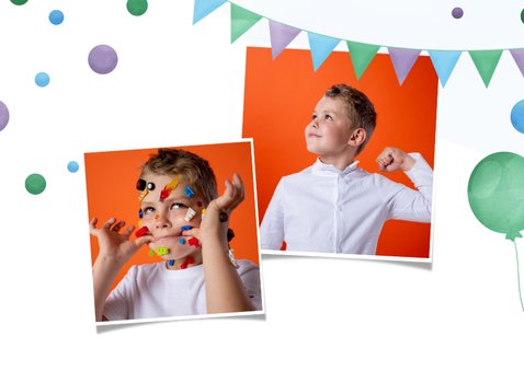 Kinderfeestje vrolijk met confetti slingers en ballonnen 2