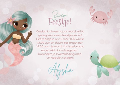 Kinderfeestje zeemeermin & zeedieren zwemfeestje 3