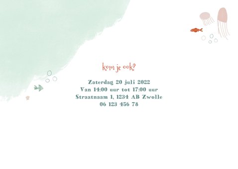 Kinderfeestje zeemeermin onderwater uitnodiging meisje 2
