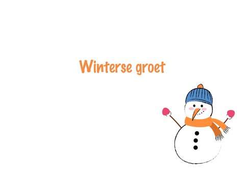 Kinderkaart winterpret met sneeuwpop 3