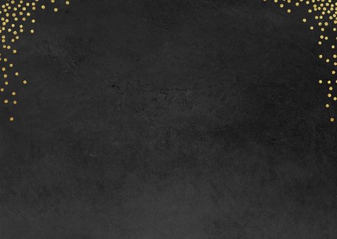 Klassieke foto kerstkaart confetti goud op zwart 2