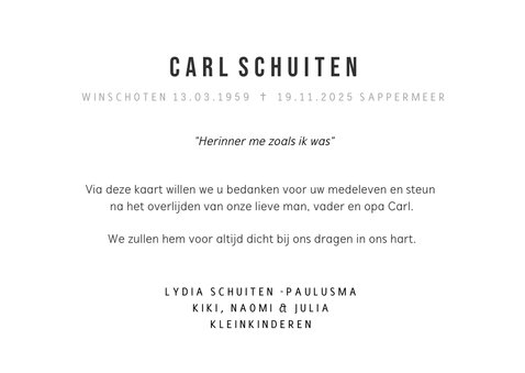 Klassieke liggende rouwkaart met zwart rouwrandje en foto 3