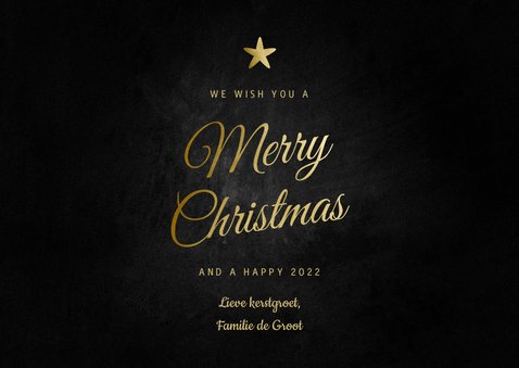 Klassieke Merry Christmas kerstkaart foto en sterretjes 3