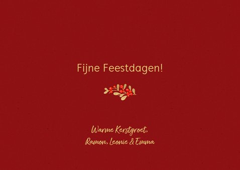 Klassieke rode kerstkaart met foto 2020 3