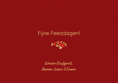 Klassieke rode kerstkaart met foto 3