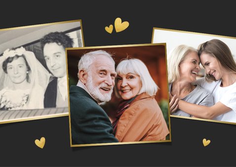 Klassieke uitnodiging gouden jubileum met grote foto 2