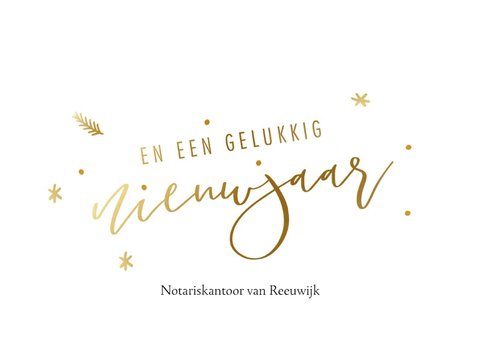 Klassieke witte kerstkaart met goudlook kerstwens 3