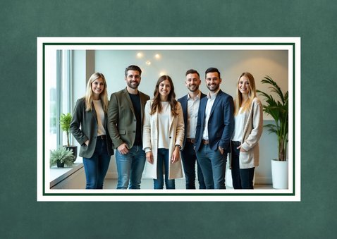 Klassieke zakelijke kerstkaart met kersttakjes en eigen foto 2