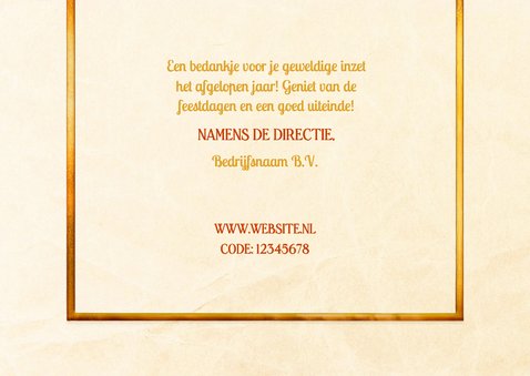 Klassieke zakelijke tegoedbon bedankt met kerstballen 3