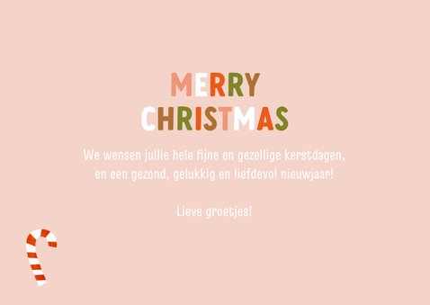 Kleurrijk kerstkaartje merry christmas met vrolijk patroon 3