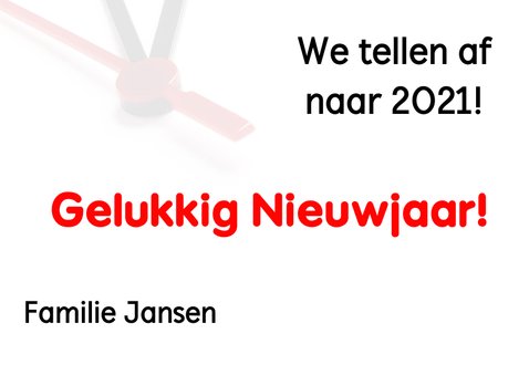 Klok telt af naar 2021 3
