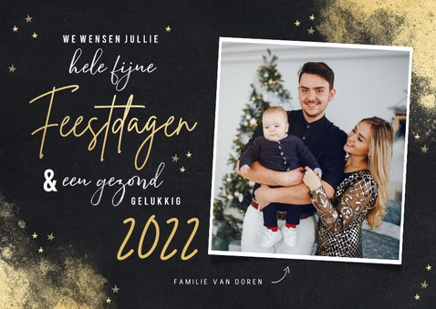 Krijtbordlook fotokaart fijne feestdagen 2022 | Kaartje2go