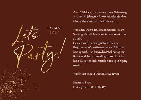 Let's Party Einladung Doppelgeburtstag 140 Jahre 3