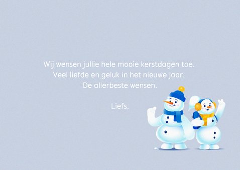 Leuke kerstkaart NS Wintercity sneeuwpopjes aan tafel 3