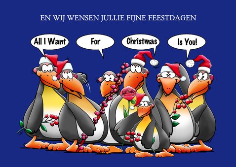 Leuke nieuwjaarskaart met pinguïns met jaartal 2025 2