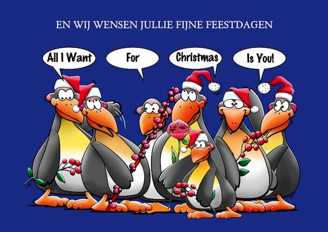 Leuke nieuwjaarskaart met pinguïns met jaartal 2027 2