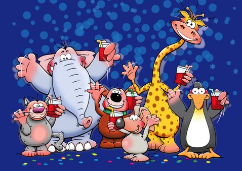 Leuke uitnodiging voor een kinderfeest met grappige dieren 3