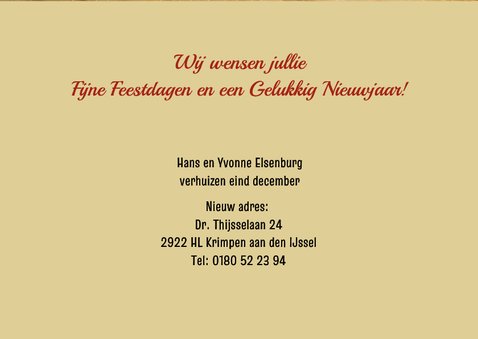 Leuke verhuiskaart voor rond de feestdagen stenen huisjes 3