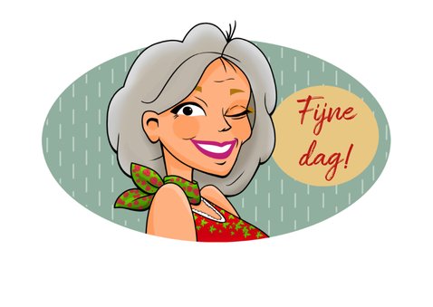 Leuke verjaardagskaart leuke vrouw in ovaal classic 2