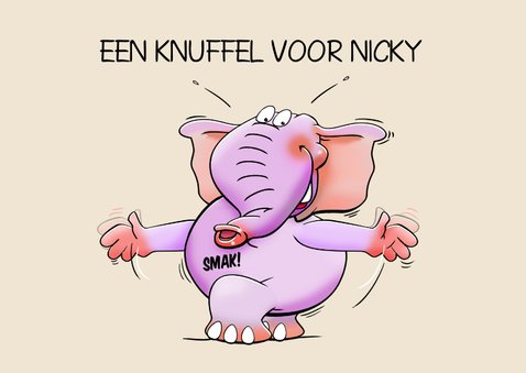 Leuke verjaardagskaart met 2 knuffelende olifanten 2