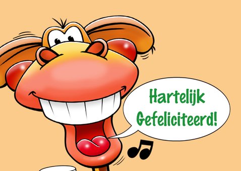 Leuke verjaardagskaart met 4 giraffen en een beer 2