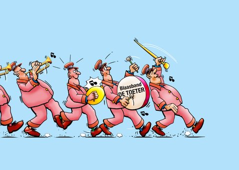 Leuke verjaardagskaart met blaasband 2