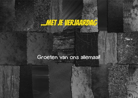 Leuke verjaardagskaart met gekleurde letters 3