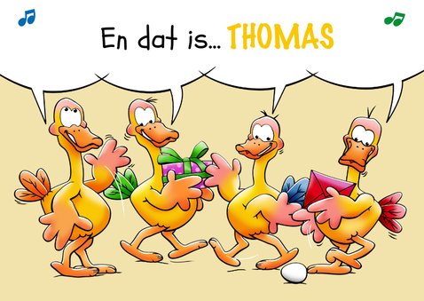 Leuke verjaardagskaart met grappige eendjes  2