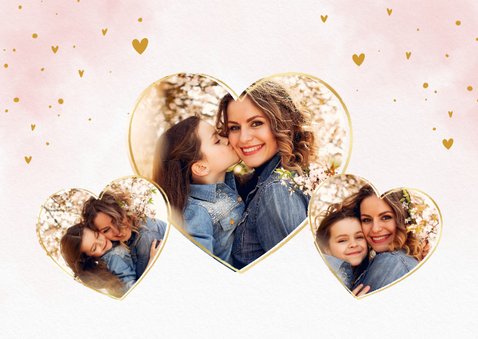 Lief fotokaartje met hartjes moederdag ik hou van je 2