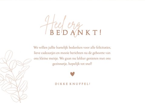 Lief geboorte bedankkaartje met foto's en eucalyptus 3