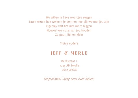 Lief geboortekaartje illustratie van een vosje 3