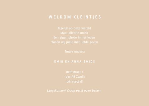 Lief geboortekaartje met drie zwaantjes drieling 3