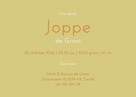 Lief geboortekaartje met patroon van maantjes 3