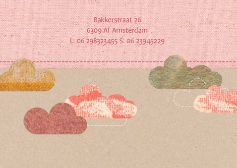 Lief geboortekaartje met wolkjes 2