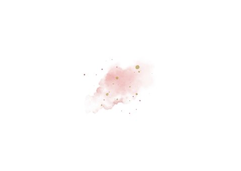 Lief geboortekaartje roze aquarel met grote naam Achterkant