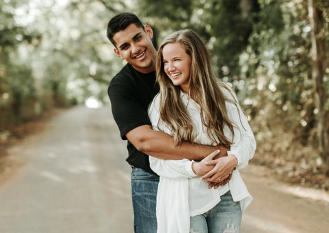 Liefde kaart stijlvol met hartjes en 3 foto's 2