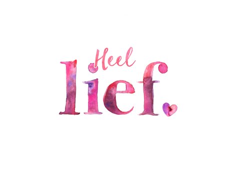Liefdeskaart waterverf letters 3